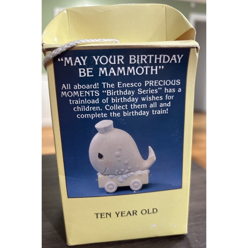Precious Moments 1991 Enesco Birthday Train Series Whale 10 Years #521825
